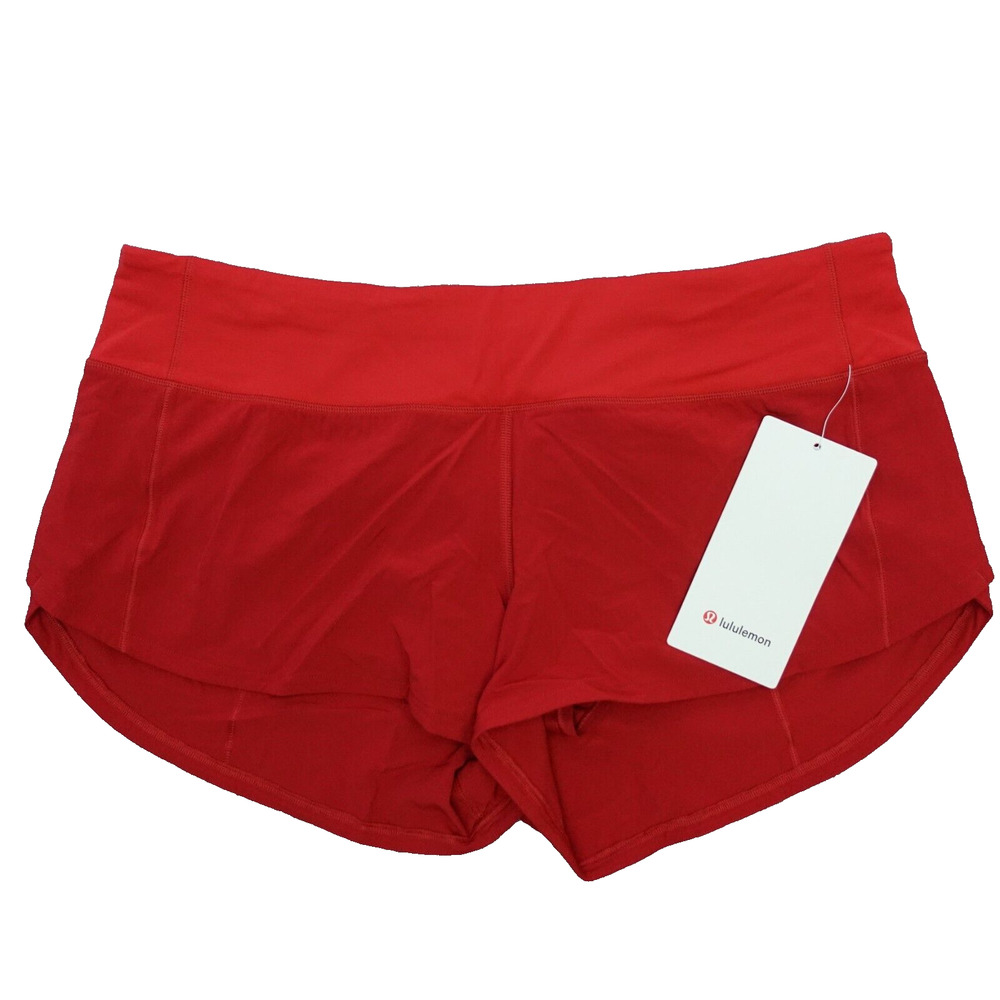 New Lululemon Size 12 Speed Up LR Low Rise Shorts 2.5” Lined DKRD Dark Red